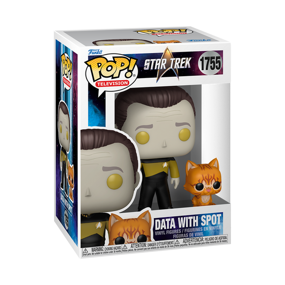 Funko Pop! Star Trek : Data with Spot 1755 Figure + Pop Protector