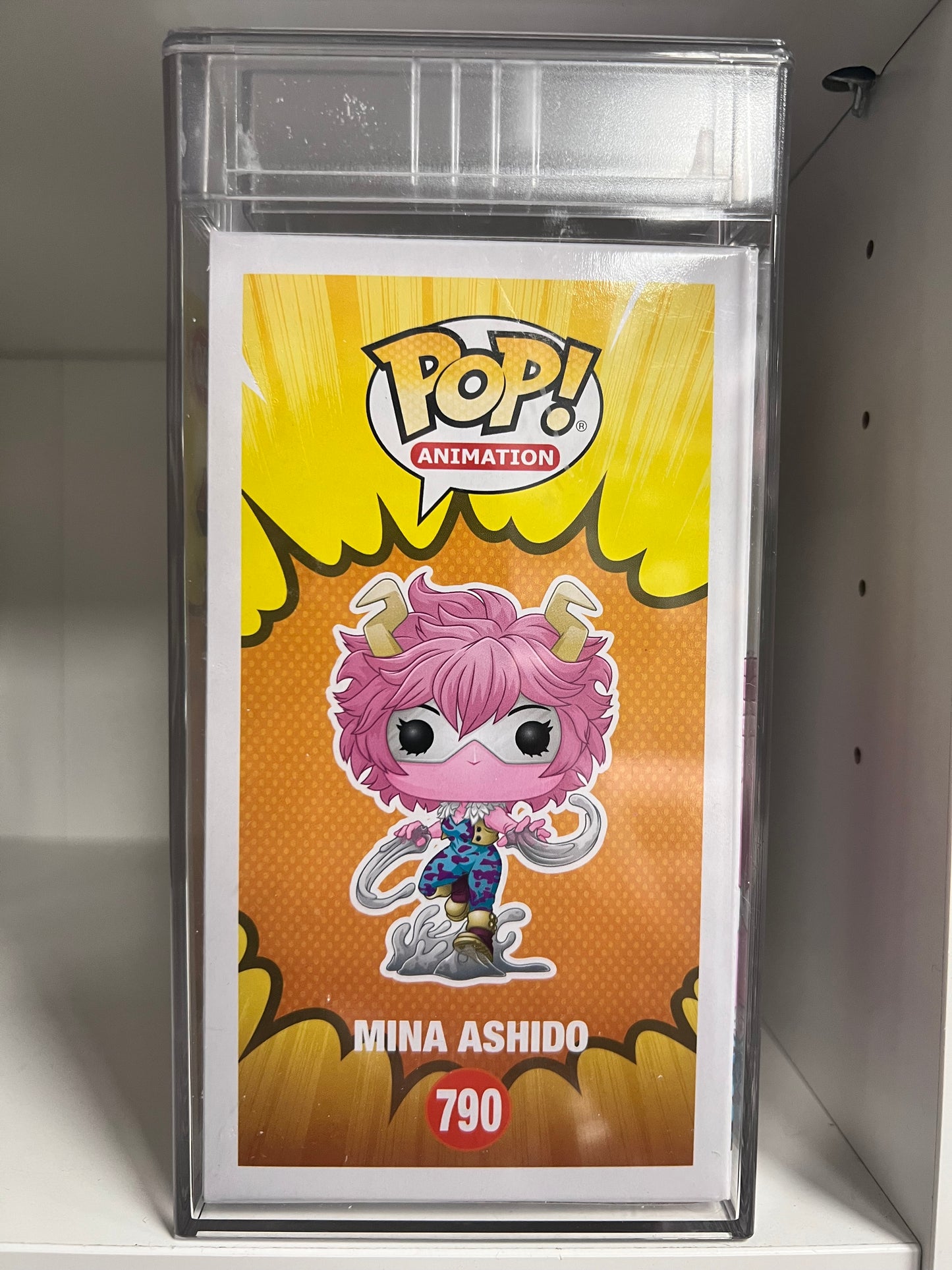 Funko Pop! My Hero Academia Mina Ashido Metallic 790 Funko Insider Club Figure Signed by Caitlin Glass PSA Authenticated
