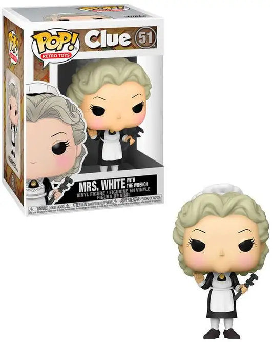 Funko Pop! Clue : Mrs. White with the Wrench 51 Figure + Pop Protector