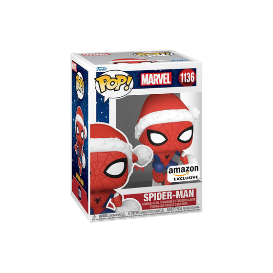 Funko Pop! Marvel Holiday Santa Spider-Man 1136 Amazon Exclusive + Free Protector