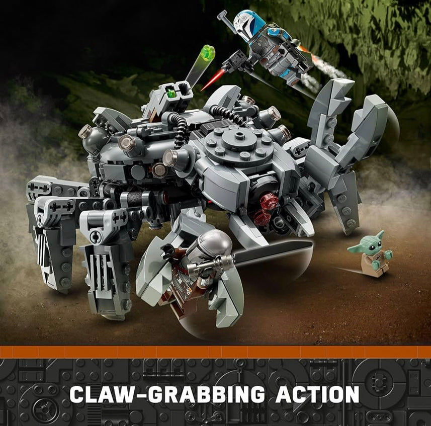 LEGO Star Wars The Mandalorian Season 3 Spider Tank Building Includes The Mandalorian with Darksaber, Bo-Katan, and Grogu 'Baby Yoda' Minifigures, Gift Idea for Kids Ages 9+