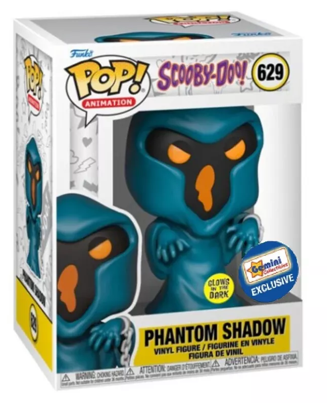 Funko Pop! Scooby-Doo! Phantom Shadow 629 Glows in the Dark - Gemini Collectibles Exclusive + Free Protector