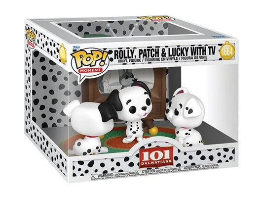 Funko Pop! 101 Dalmatians - Rolly, Patch & Lucky with TV 1664 Moment Figure