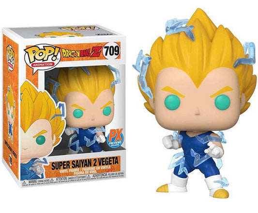 Funko Pop! Dragon Ball Z Super Saiyan 2 Vegeta 709 PX Previews Exclusive + Free Protector