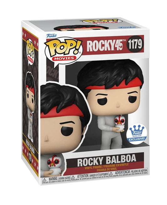 Funko POP! Movies: Rocky 45th #1179 - Rocky Balboa with Chicken Funko Shop Exclusive + Protector