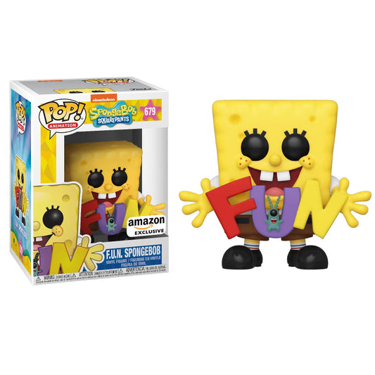 Funko Pop! Nickelodeon SpongeBob SquarePants - F.U.N SpongeBob 679 Amazon Exclusive (VAULTED) + Free Protector
