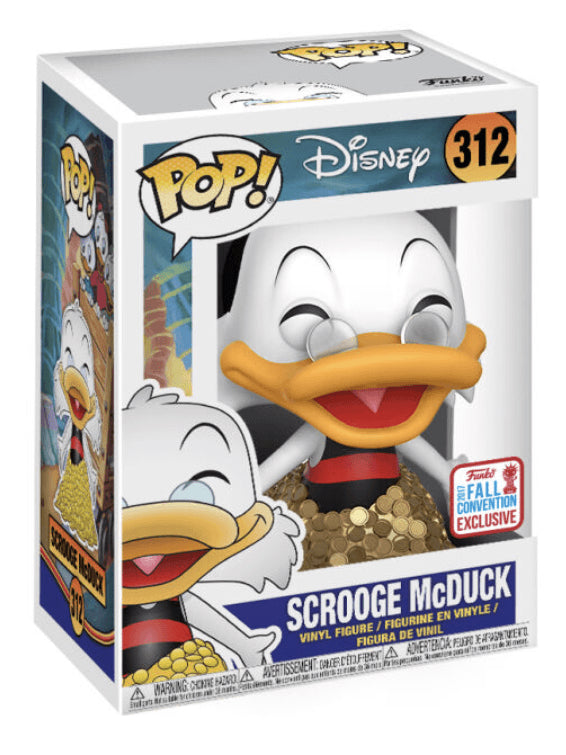 Funko Pop! Disney Ducktales Scrooge McDuck 312 Funko 2017 Fall Convention Exclusive + Free Protector