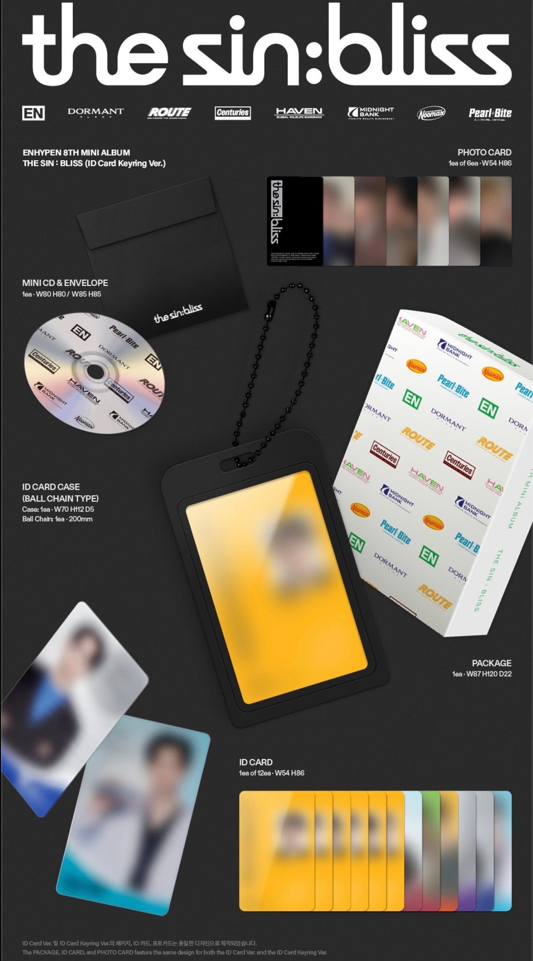 (PRE-ORDER) K-POP ENHYPEN - THE SIN: BLISS (ID CARD KEYRING VER.)