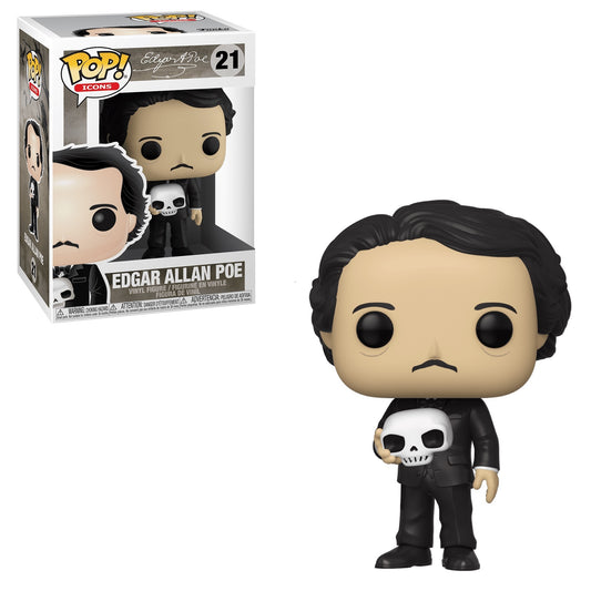 FUNKO POP EDGAR ALLAN POE (WITH SKULL) #21 - POP ICONS + PoP Protector