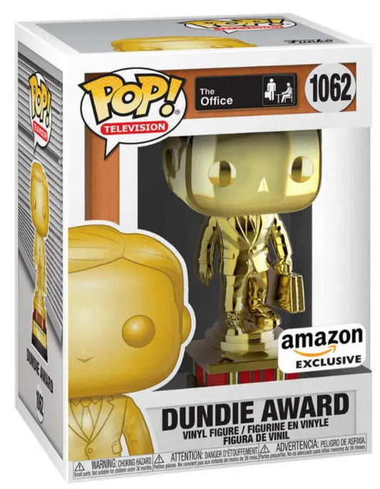 Funko Pop! The Office Dundie Award (chrome) 1062 Amazon Exclusive + Free Protector