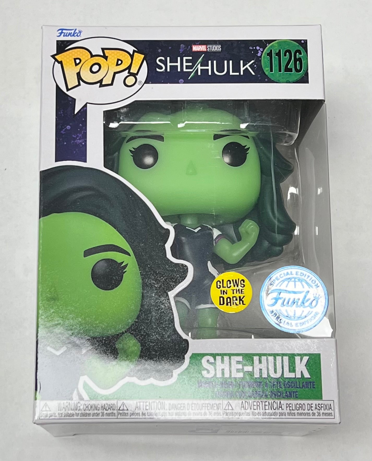 Funko Pop! Marvel Studios She-Hulk 1126 Glows in the Dark Funko Special Edition + Free Protector