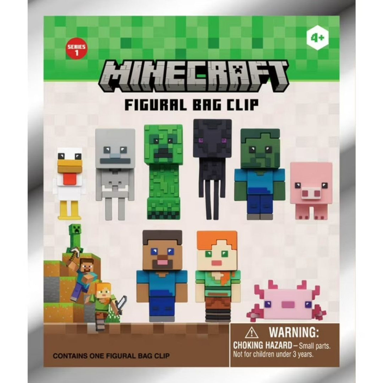 Minecraft Series 1 Mystery 3D Foam Figural Bag Clip (One Variation Chosen at Random)