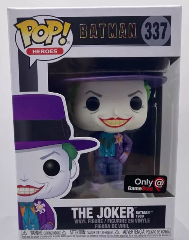 Funko Pop! Batman The Joker Batman 1989 (Metallic) 337 GameStop Exclusive + Free Protector