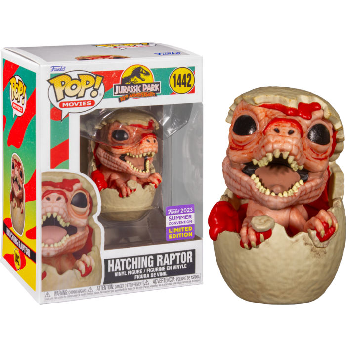 Funko Pop! Jurassic Park 30th Anniversary Hatching Raptor 1442 Funko 2023 Summer Convention limited Edition + Free Protector