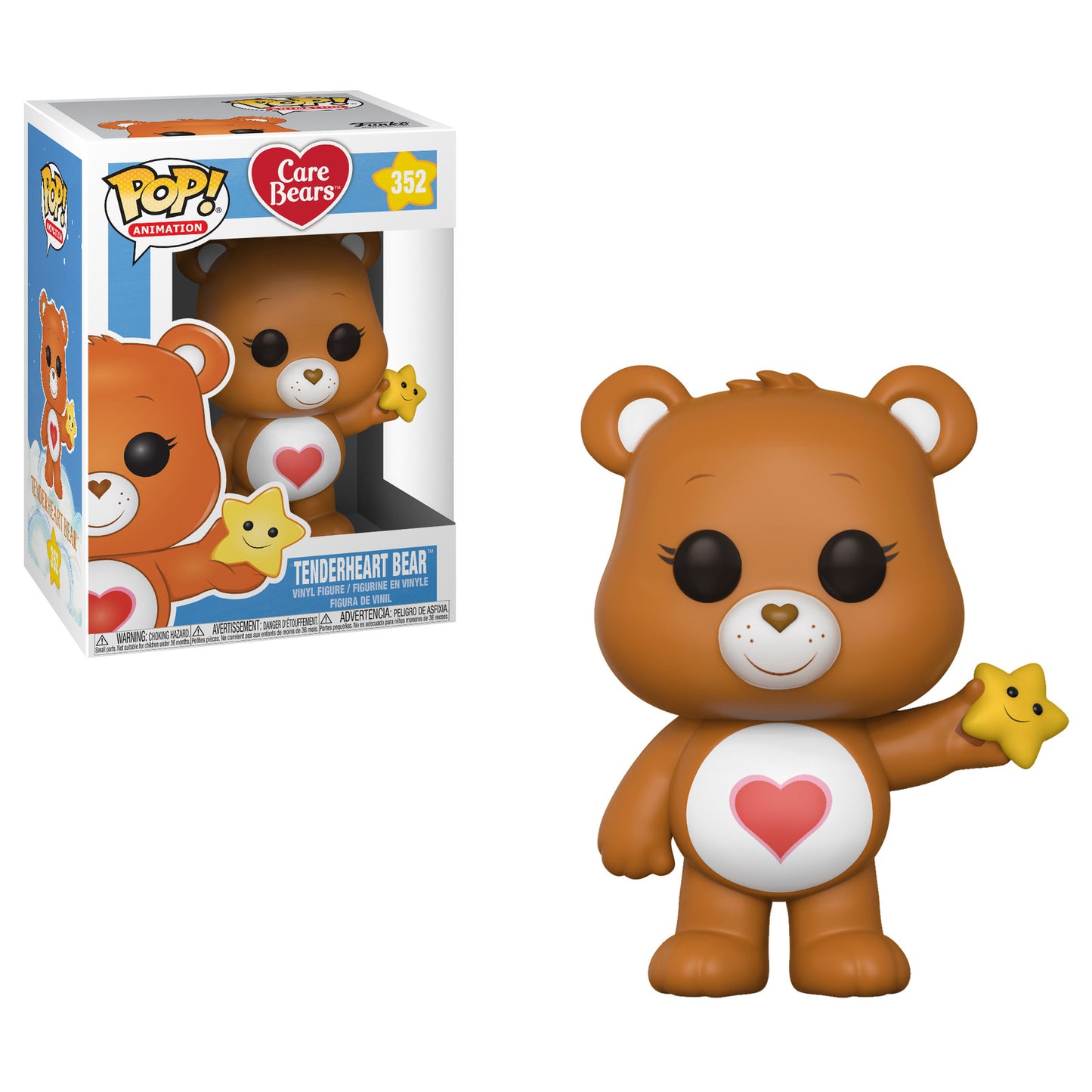 Funko Pop! Care Bears : Tenderheart Bear 352 Figure + Pop Protector (box-ware)