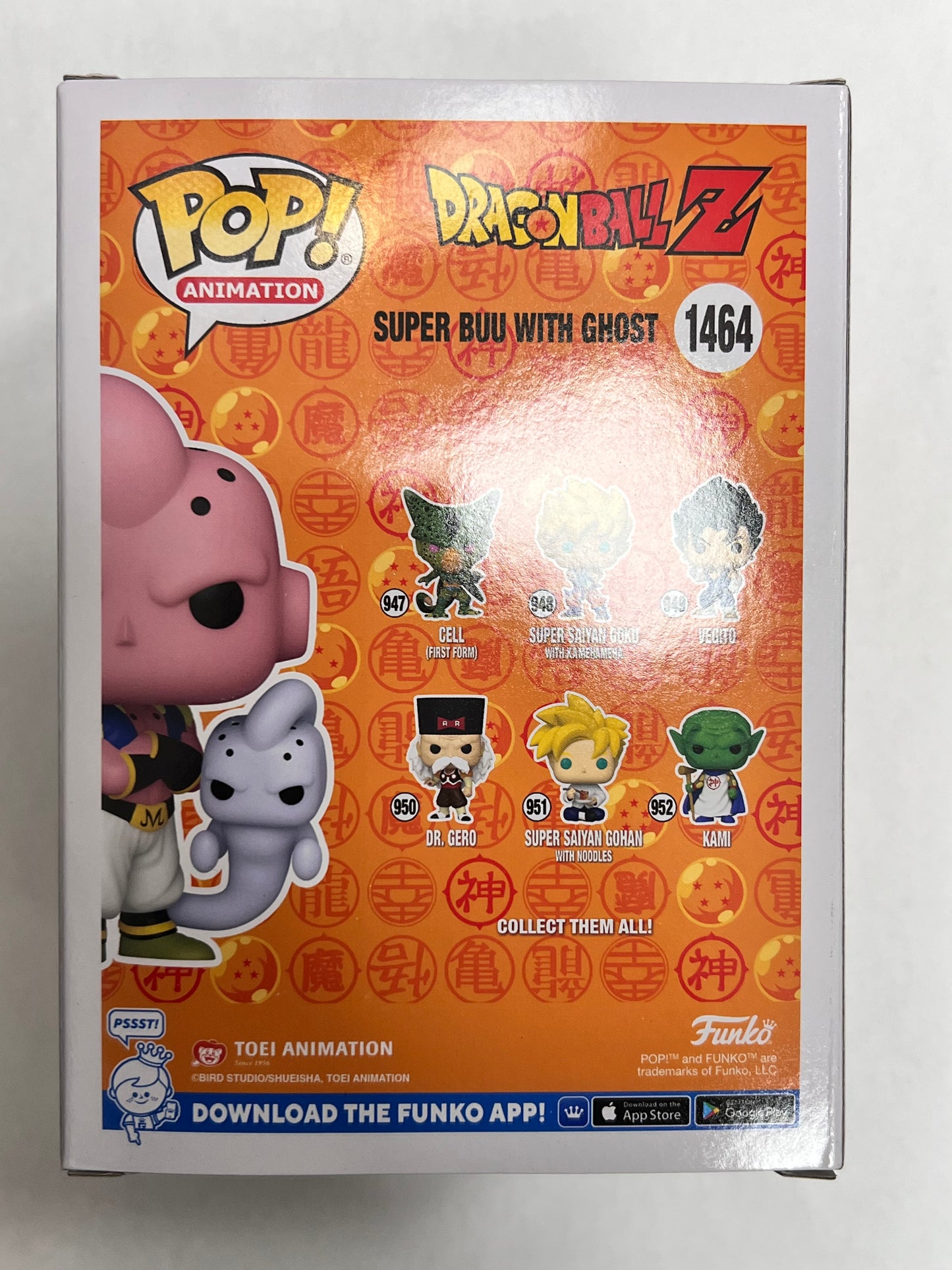 Funko Pop! Dragon Ball Z - PSA Certified Autograph Signed by Justin Cook Super Buu with Ghost 1464 GLOW CHASE Chalice Collectibles Exclusive Figure + Pop Protector