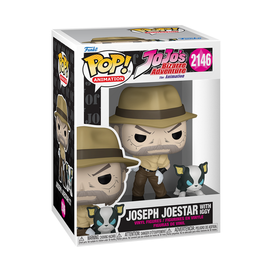 Funko Pop! JoJo’s Bizarre Adventure - Joseph Joestar with Iggy 2146 Figure + Pop Protector