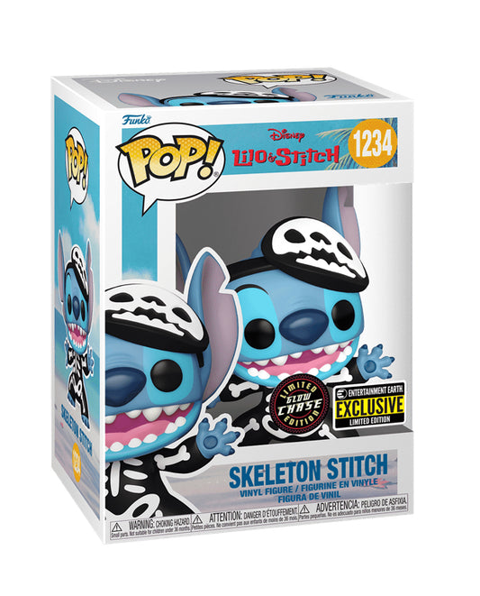 Funko Pop! Disney Lilo & Stitch - Skeleton Stitch 1234 GLOW CHASE EE Exclusive + Free Protector