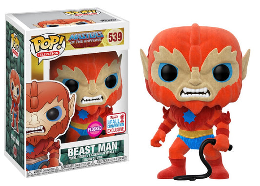 Funko Pop! Masters of the Universe - Beast Man 539 Flocked Funko 2017 Fall Convention Exclusive Figure + Pop Protector