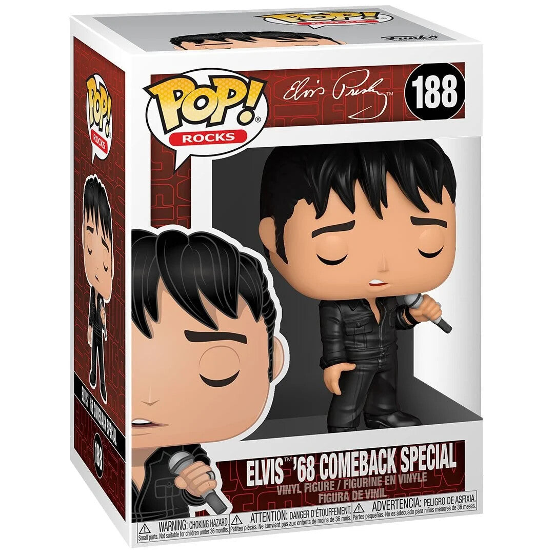 Funko Pop! Elvis Presley - Elvis ‘68 Comeback Special 188 Figure + Pop Protector
