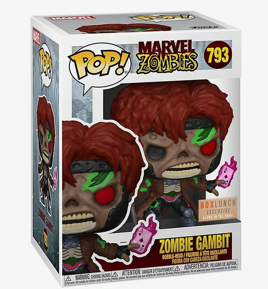 Funko Pop! Marvel Zombies : Zombie Gambit 793 BoxLunch Exclusive + Free Protector