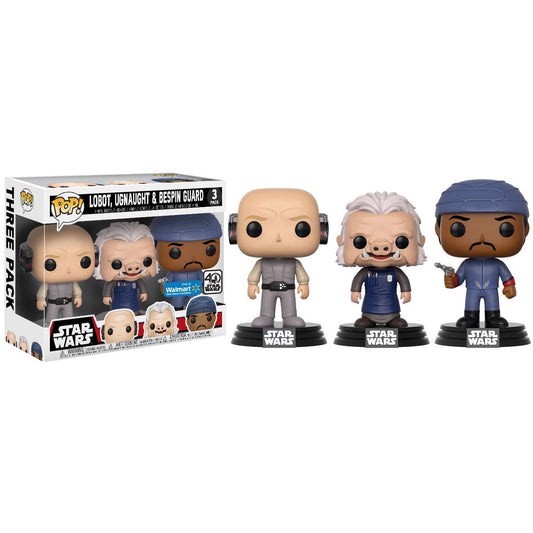 Funko Pop! Star Wars Lobot, Ugnaught & Bespin Guard 3 Pack Walmart Exclusive