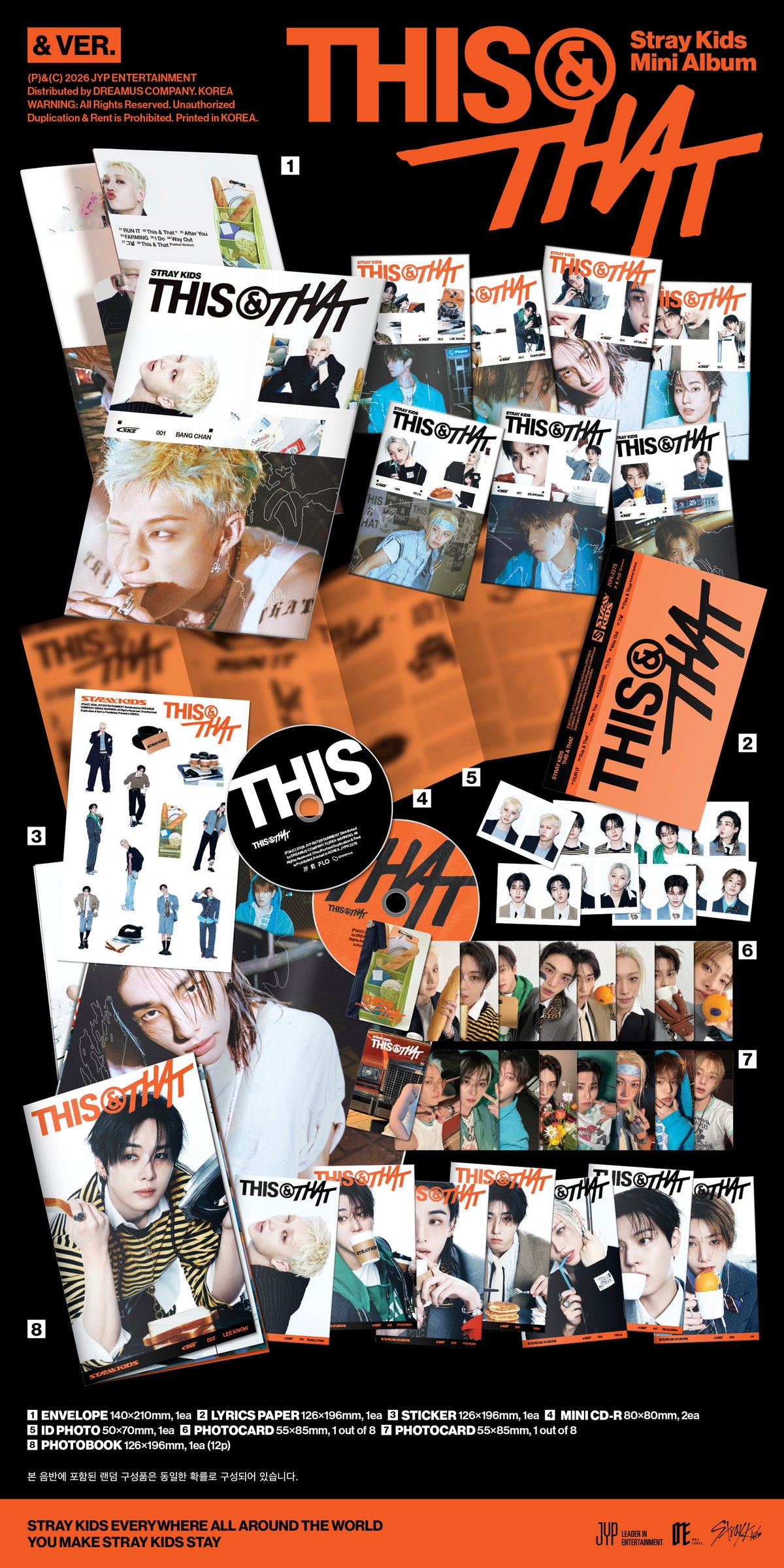K-POP STRAY KIDS - THIS & THAT (& VER.) (8 VERSIONS)