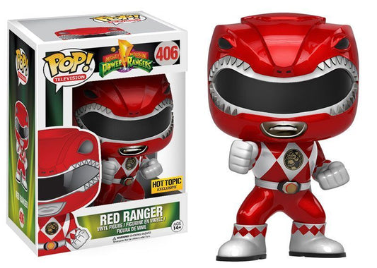 Funko Pop! Mighty Morphin Power Rangers - Red Ranger 406 Hot Topic Exclusive + Free Protector