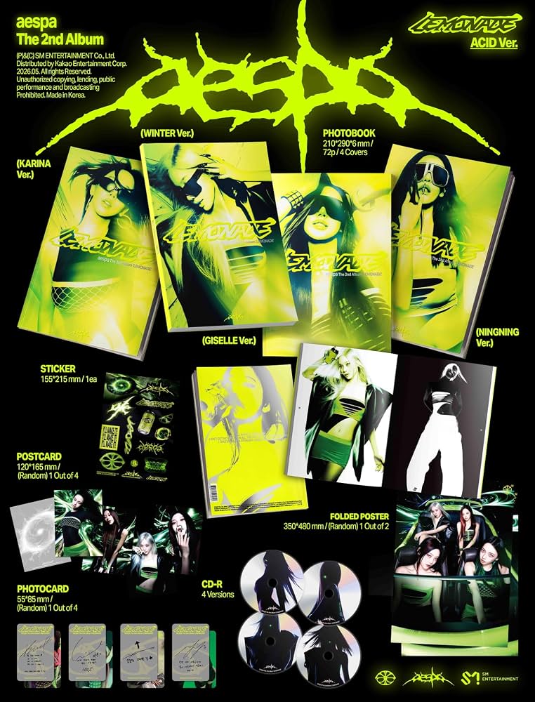 K-POP AESPA - 2ND ALBUM [LEMONADE] (ACID VER.) (WINTER VERSION)
