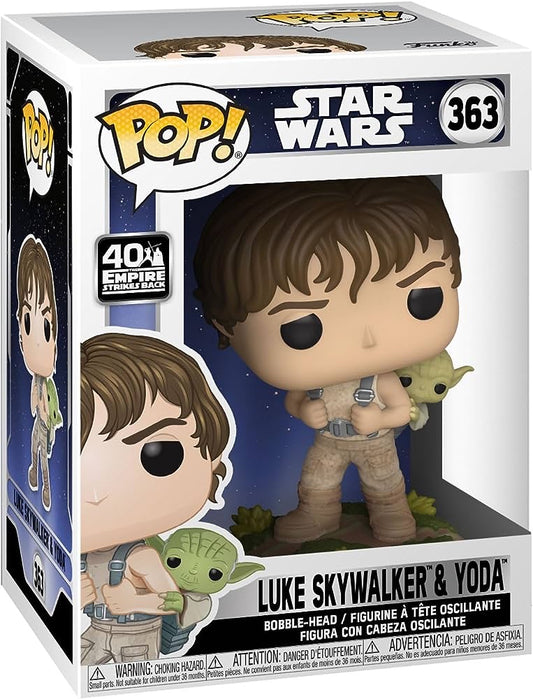 Funko Pop! Star Wars Luke Skywalker & Yoda 363 + Free Protector