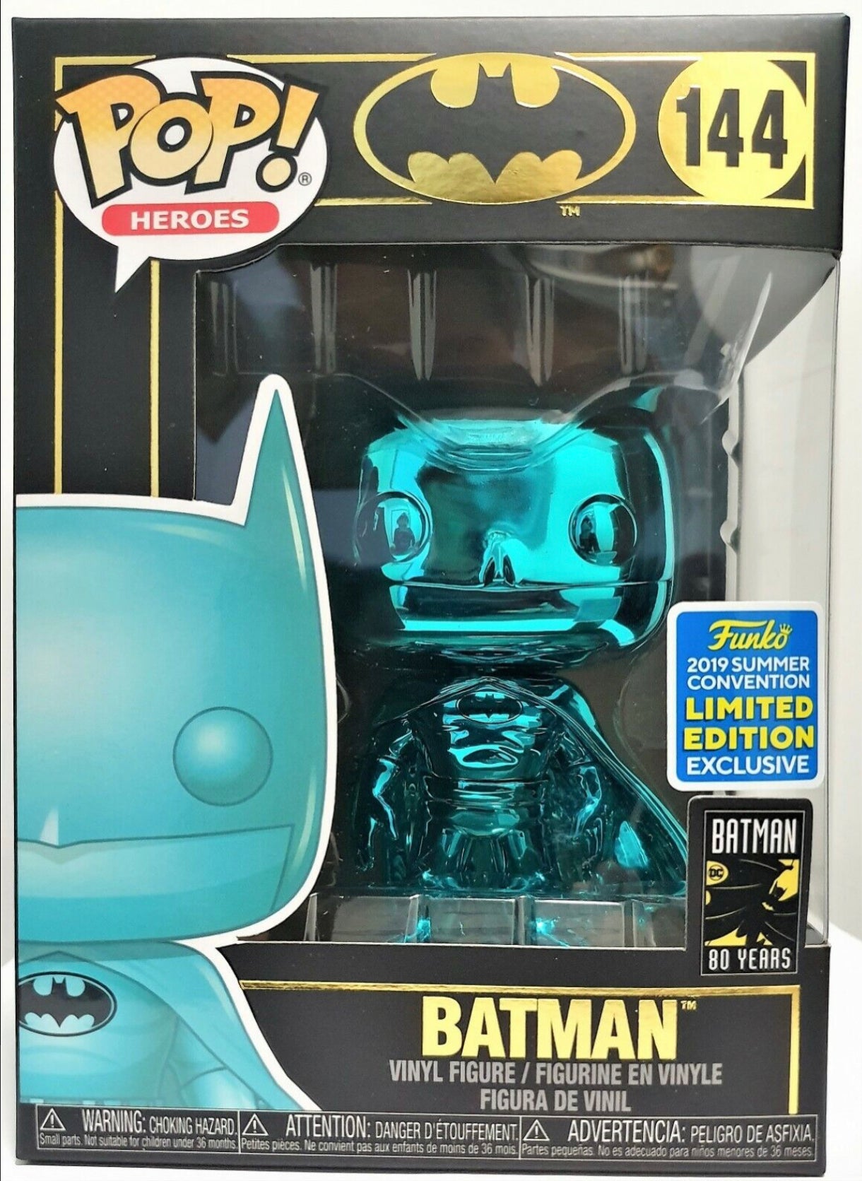 Funko Pop! DC Batman 80 Years - Batman 144 Funko 2019 Summer Convention Exclusive + Free Protector