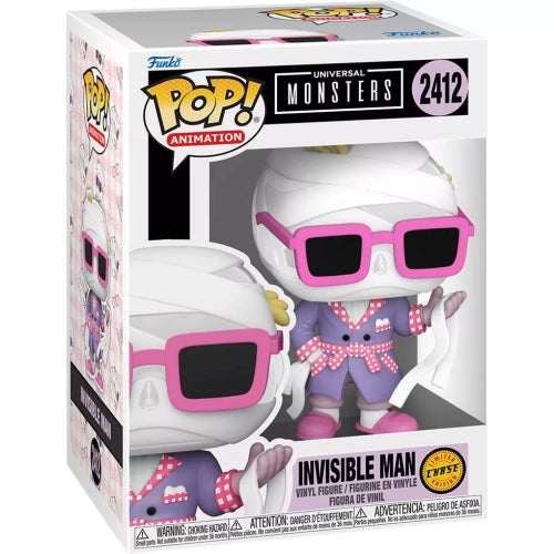 Funko Pop! Universal Monsters - Invisible Man 2412 CHASE Figure + Pop Protector