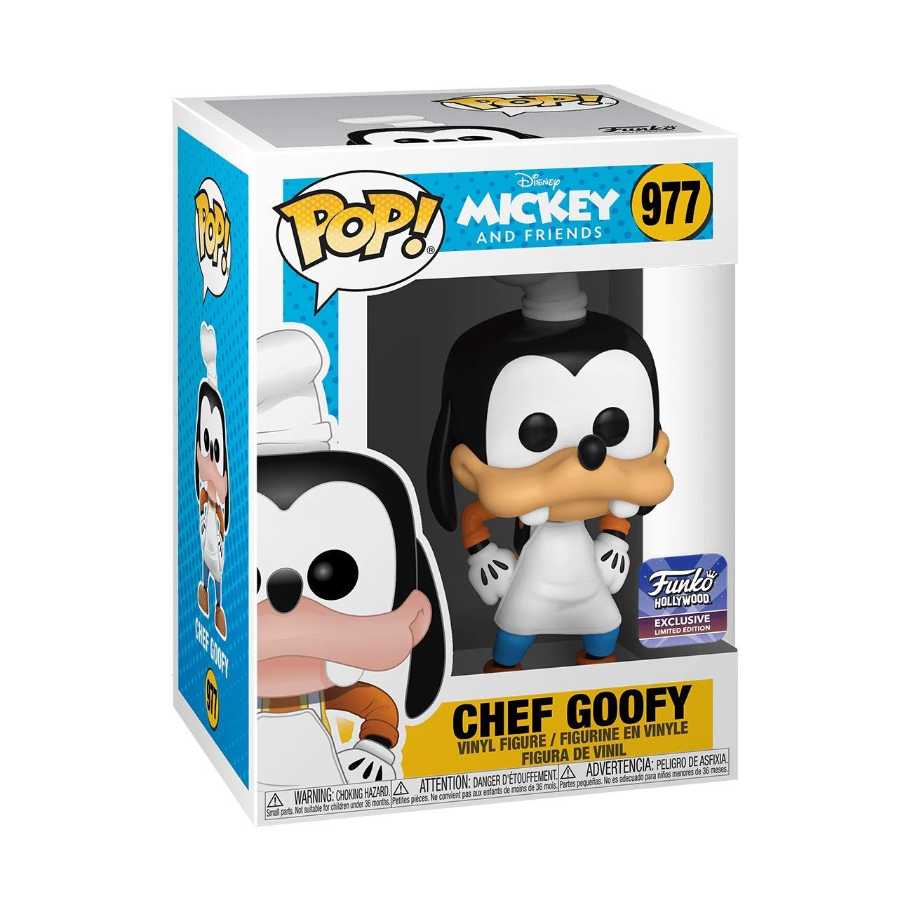 Funko Pop! Disney Mickey and Friends Chef Goofy 977 Funko Hollywood Exclusive + Free Protector