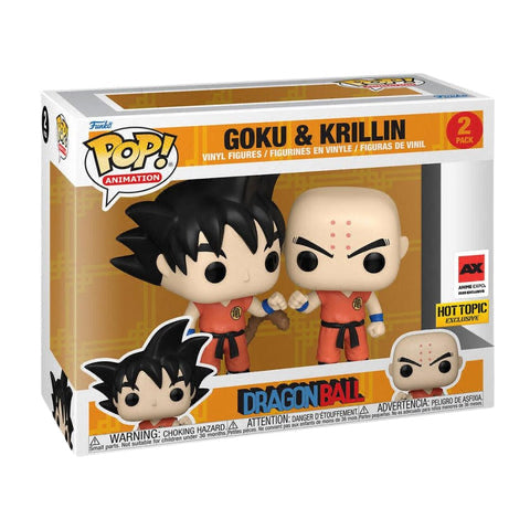 Funko Pop! Dragon Ball Goku & Krillin 2 Pack Anime Expo 2023 Hot Topic Exclusive + 2 Pack Protector