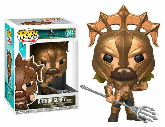Funko Pop! Aquaman : Arthur Curry (As Gladiator) 244 (VAULTED) + Pop Protector