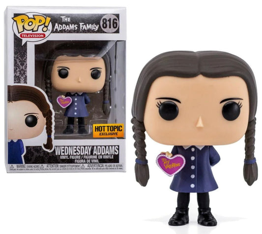 Funko Pop! The Addams Family Wednesday Addams 816 Hot Topic Exclusive + Free Protector (VAULTED)