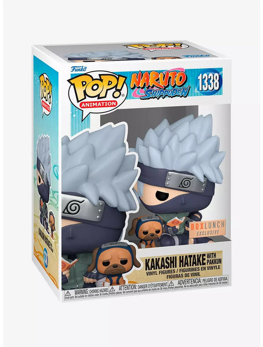 Funko Pop! Naruto Shippuden Kakashi Hatake with Pakkun 1338 Box Lunch Exclusive + Free Protector