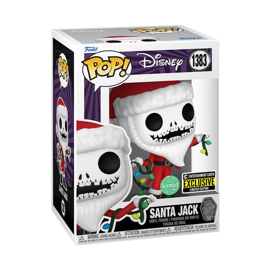 Funko Pop! Disney Tim Burton’s The Nightmare Before Christmas: Santa Jack Skellington 1383 Scented EE Exclusive + Pop Protector