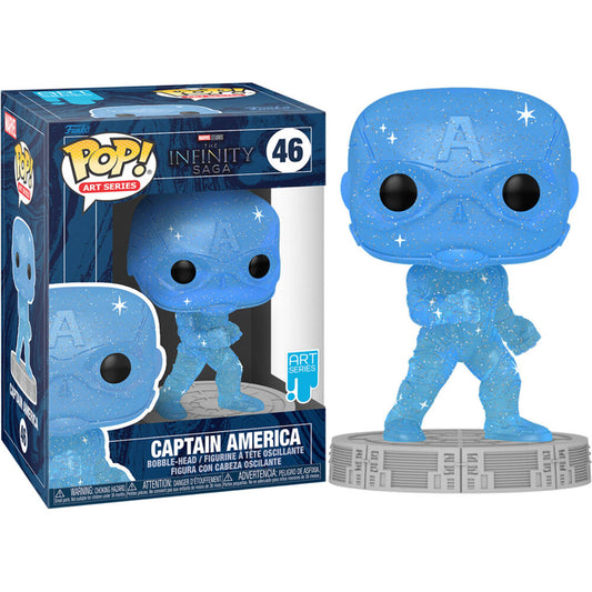 Funko Pop! Art Series Marvel The Infinity Saga - Captain America #46 (Space Stone) + Free Hardstack Protector