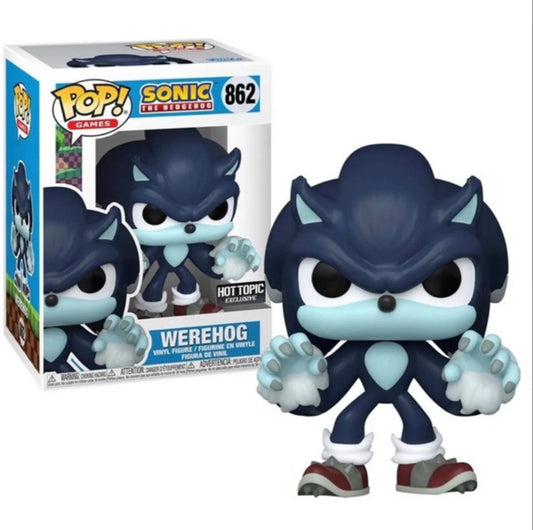 Funko Pop! Sonic The Hedgehog - Werehog 862 Hot Topic Exclusive + Free Protector