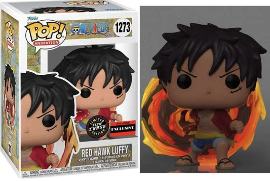 1273 Funko POP! Animation: One Piece - Red Hawk Luffy AAA anime exclusive GITD chase + PROTECTOR!