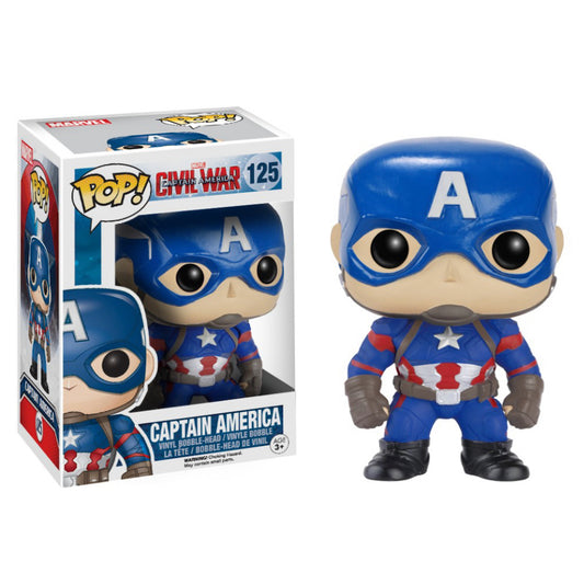 Funko Pop! Marvel Captain America Civil War #125 - Captain America (slight box of ware) + PROTECTOR !