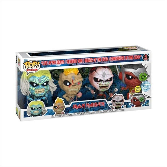 Funko Pop! Rocks Iron Maiden (GLOW IN THE DARK) Set of 4 Vinyl Figure FUNKO SPECIAL EDITION (WINDOW SCUFF)