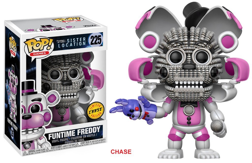 FNAF Sister Location #225 Funtime Freddy Funko Pop! Chase VAULTED RARE + PoP Protector