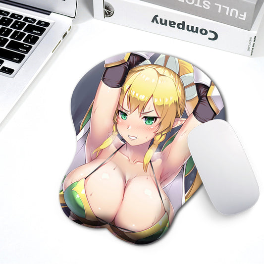 Sword Art Online Leafa 3D Anime Mouse Pads with Wrist Rest Gaming Mousepads 2Way Skin