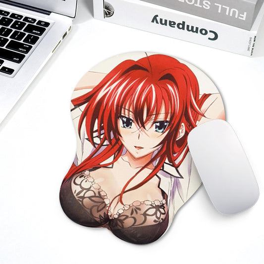 Rias Gremory High School DxD 3D Chest Mousepad Wrist Rest Silicone Mouse PAD