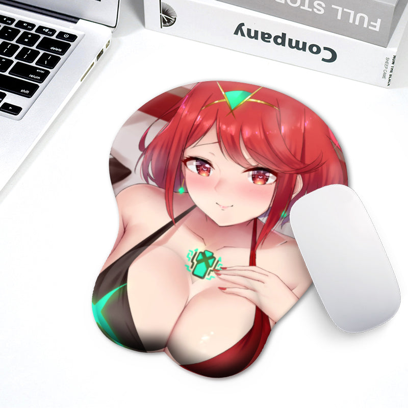 Xenoblade Chronicles 2 Pyra 3D Chest Mousepad Wrist Rest Silicone Mouse