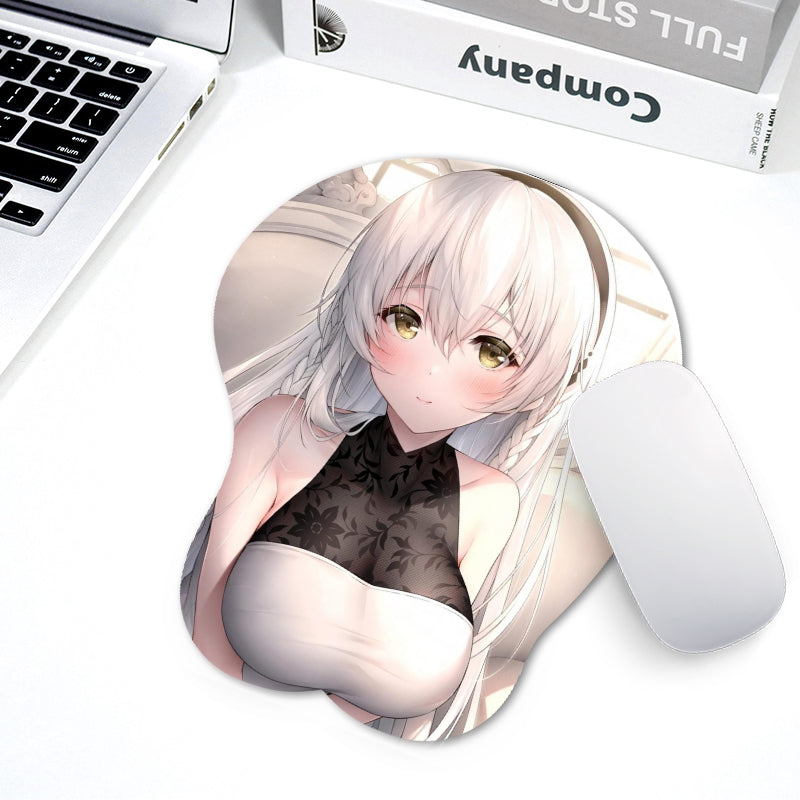 Azur Lane Hermione 3D Mouse Pad Hand Wrist Rest Mousepad Silicone Breast Oppai Soft Mouse Mat Office Work Otaku Gift