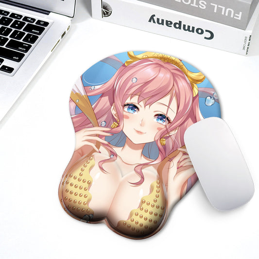 Princess Shirahoshi The Mermaid Princess 3D Breast Mouse Pad Silicone Wrist Rest Anime Mousepad Chest Mouse