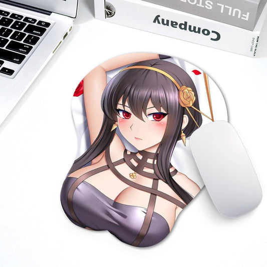 Anime Spy x Family Yor Forger 3D Breast Mouse Pad Silicone Wrist Rest Anime Mousepad Chest Mouse